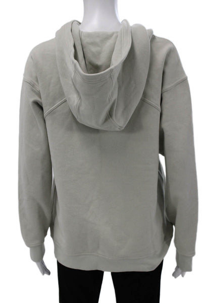 Lululemon Unisex Pullover Hoodie Green Cotton Crewneck Long Sleeve Size 10