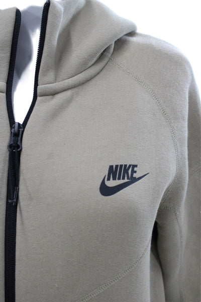 Nike Unisex Adults Sweatsuit Beige Zip High Neck Long Sleeve Size S