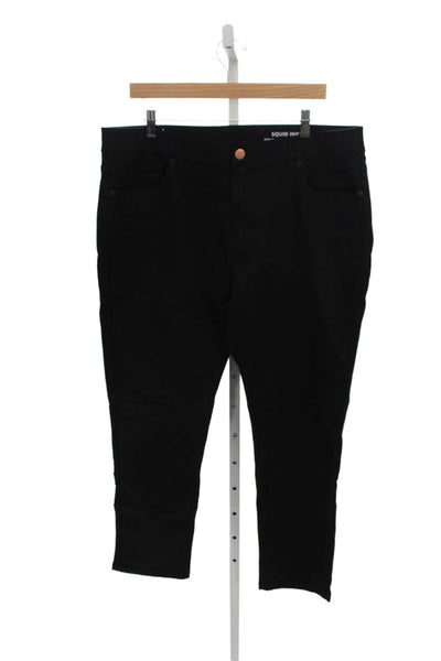 Mugsy Mens Straight Jeans Black Button Fly Cotton Size 38