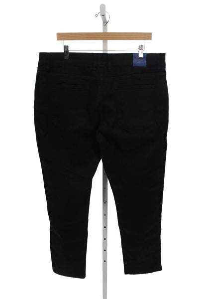 Mugsy Mens Straight Jeans Black Button Fly Cotton Size 38