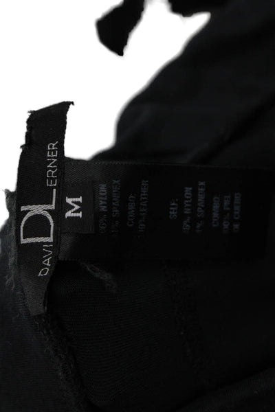 David Lerner Womens Ankle Leggings Black Nylon Colorblock Size M