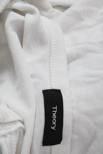 Theory Mens Long Sleeve Henley Modal Tee White Size L