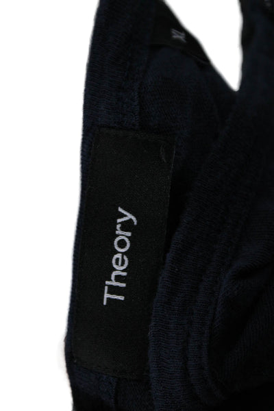 Theory Mens Basic Henley Cotton T-Shirt Blue Short Sleeve Size XL