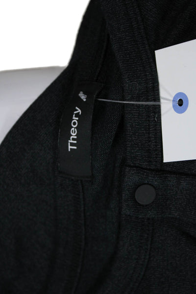 Theory Mens Henley T-Shirt Long Sleeve Black Modal Casual Size XL