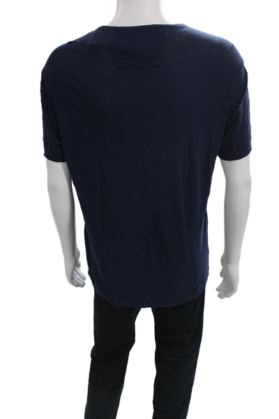 John Varvatos Star USA Mens Basic Blue V-Neck Lyocell T-Shirt Size L