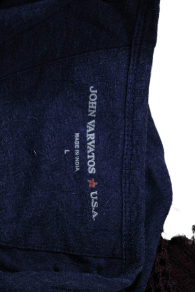 John Varvatos Star USA Mens Basic Blue V-Neck Lyocell T-Shirt Size L