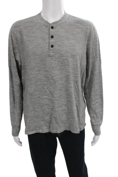 Rag & Bone Mens Casual Henley Long Sleeve T Shirt Gray Size XL
