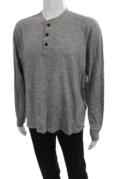 Rag & Bone Mens Casual Henley Long Sleeve T Shirt Gray Size XL