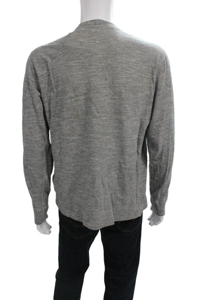 Rag & Bone Mens Casual Henley Long Sleeve T Shirt Gray Size XL