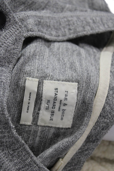 Rag & Bone Mens Casual Henley Long Sleeve T Shirt Gray Size XL