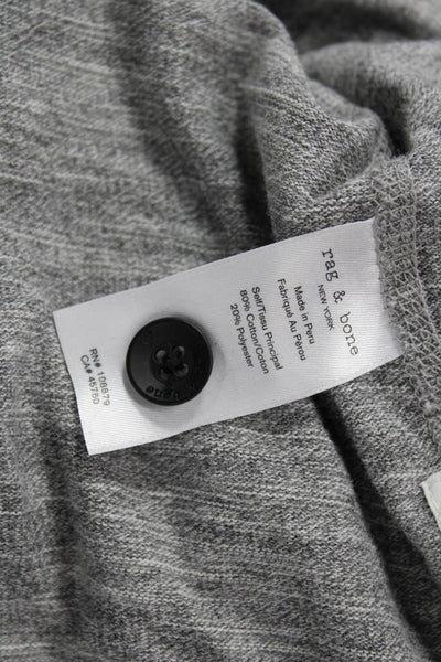 Rag & Bone Mens Casual Henley Long Sleeve T Shirt Gray Size XL