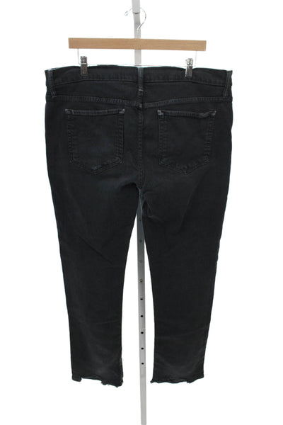 Banana Republic Men Straight Jeans Black Cotton Blend Button Size XL