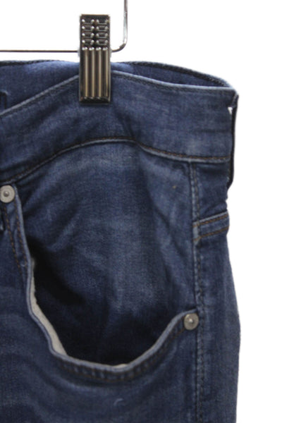 7 For All Mankind Mens Skinny Jeans Blue Button Cotton Size 36