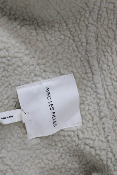 Neiman Marcus Women Gray Collared Acrylic Cardigan Long Sleeve Size L
