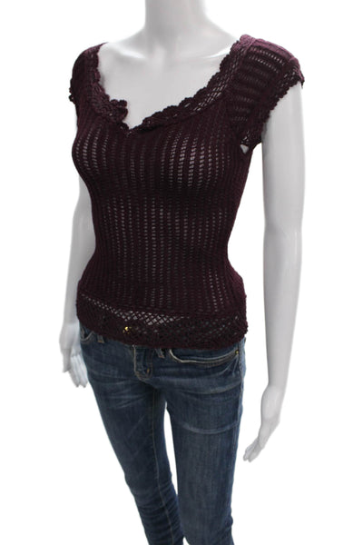 Avec Les Filles Womens Biker Jacket Brown Polyester Zip Long Sleeve Size M