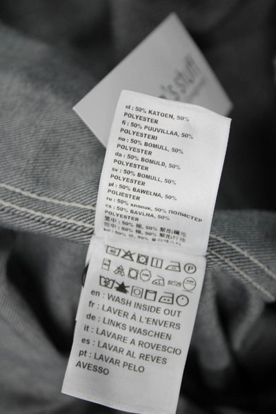 Carhartt Mens Black Shirt Jacket Workwear Button Long Sleeve 50/50 Size L