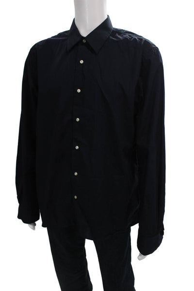 OFFICINE GENERALE Mens Button Down Long Sleeve Cotton Blue Shirt Size XL