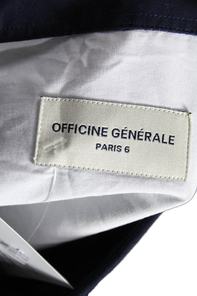 OFFICINE GENERALE Mens Button Down Long Sleeve Cotton Blue Shirt Size XL