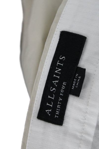 Allsaints Mens Chino Pants Beige Organic Cotton Size 34