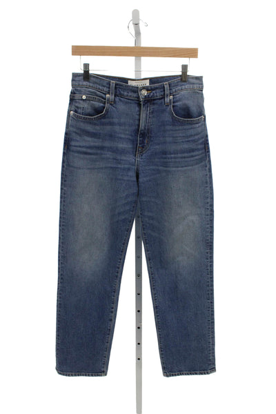 Slvrlake Women Straight Jeans Blue Mid Rise Cotton Blend Size 28