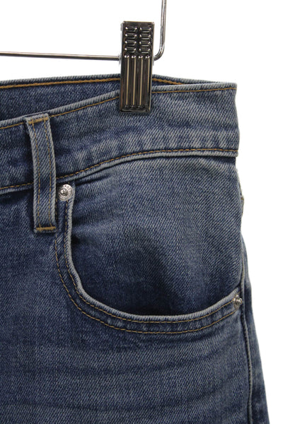 Slvrlake Women Straight Jeans Blue Mid Rise Cotton Blend Size 28