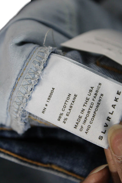 Slvrlake Women Straight Jeans Blue Mid Rise Cotton Blend Size 28