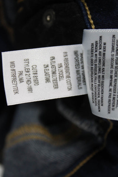 Citizens of Humanity Womens Wide-Leg Jeans Blue Mid-Rise Cotton 26in Size 27