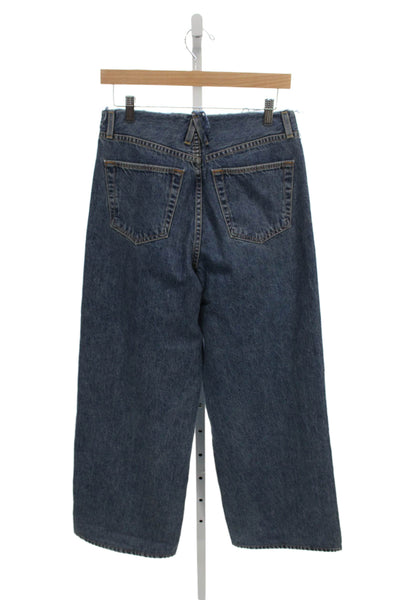 Slvrlake Womens Wide Leg Jeans Blue 100% Cotton Mid Rise Button Size 26