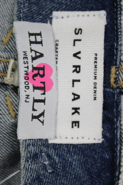 Slvrlake Womens Wide Leg Jeans Blue 100% Cotton Mid Rise Button Size 26