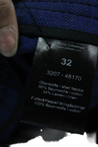 Odeeh Unisex Blue Cotton Dress Pants Button Size 32