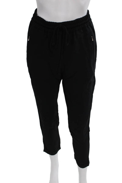 Stella McCartney Unisex Jogger Pants Black Rayon Drawstring Size 38