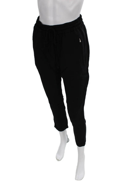 Stella McCartney Unisex Jogger Pants Black Rayon Drawstring Size 38