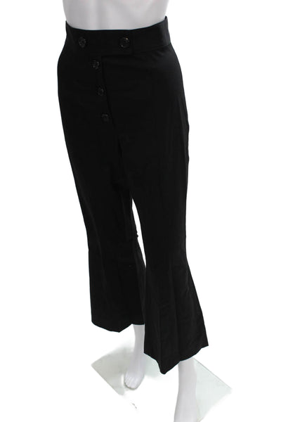 Proenza Schouler Unisex Black Cropped Wool Pants Button Closure Size 4