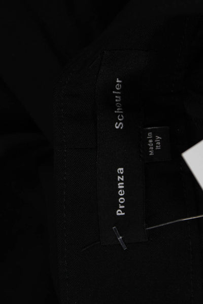 Proenza Schouler Unisex Black Cropped Wool Pants Button Closure Size 4