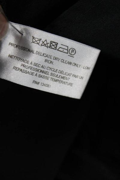 Proenza Schouler Unisex Black Cropped Wool Pants Button Closure Size 4