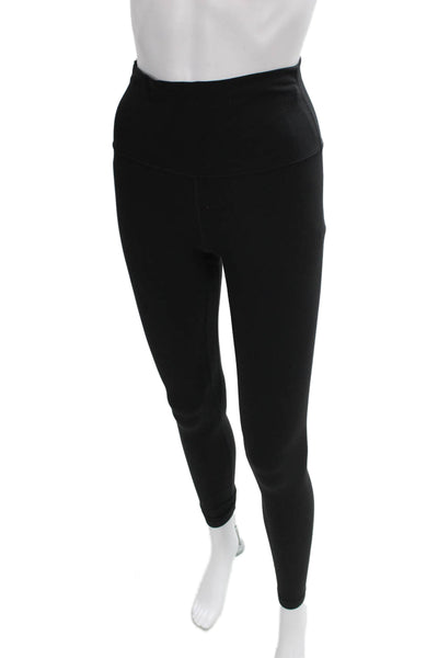 Lululemon Women Striped Black Nylon Blend Ankle Leggings Sports Size 6