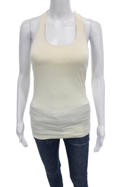 Lululemon Womens Ivory Scoop Neck Basic Tank Sleeveless Sports Size M