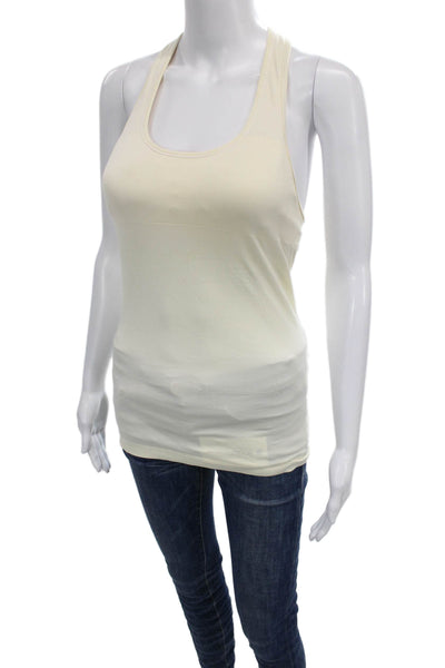 Lululemon Womens Ivory Scoop Neck Basic Tank Sleeveless Sports Size M