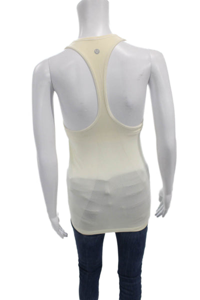 Lululemon Womens Ivory Scoop Neck Basic Tank Sleeveless Sports Size M