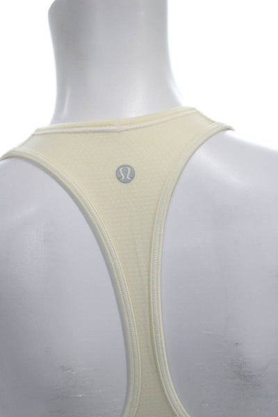 Lululemon Womens Ivory Scoop Neck Basic Tank Sleeveless Sports Size M