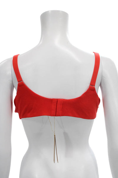 Skims Womens Hook & Loop Sheer Full Coverage Bra Red Size 46D