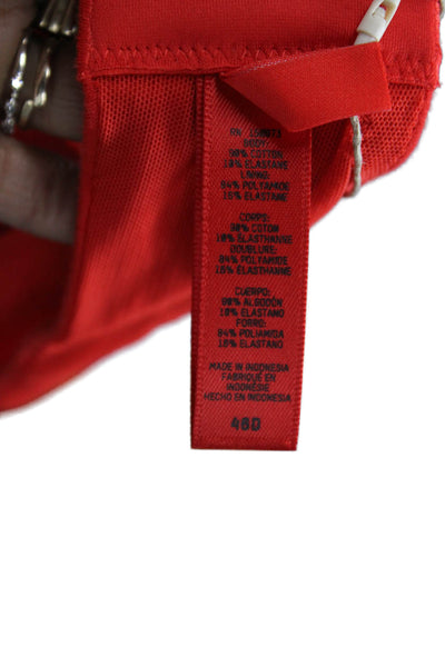 Skims Womens Hook & Loop Sheer Full Coverage Bra Red Size 46D
