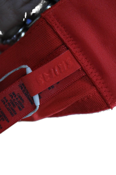Skims Womens Hook & Loop Sheer Full Coverage Bra Red Size 46D
