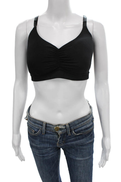 Anaono Womens Elastic Hook & Loop Sports Bra Black Size 42