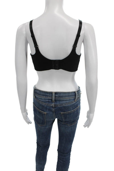Anaono Womens Elastic Hook & Loop Sports Bra Black Size 42