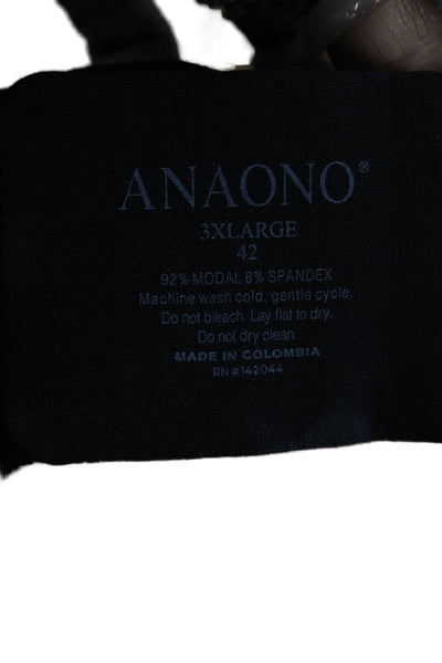 Anaono Womens Elastic Hook & Loop Sports Bra Black Size 42