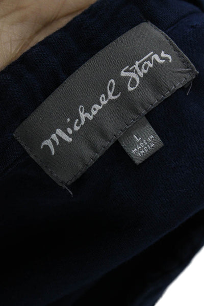 Michael Stars Unisex Adults Bohemian Tunic Blue Cotton Long Sleeve Size L