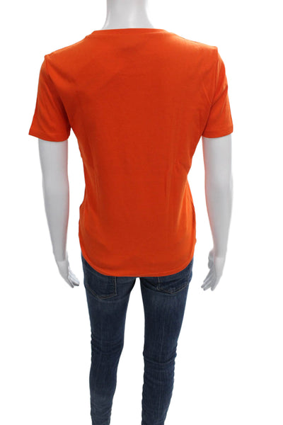 346 Brooks Brothers Unisex Basic Orange Cotton Crew Neck T-Shirt Size XS