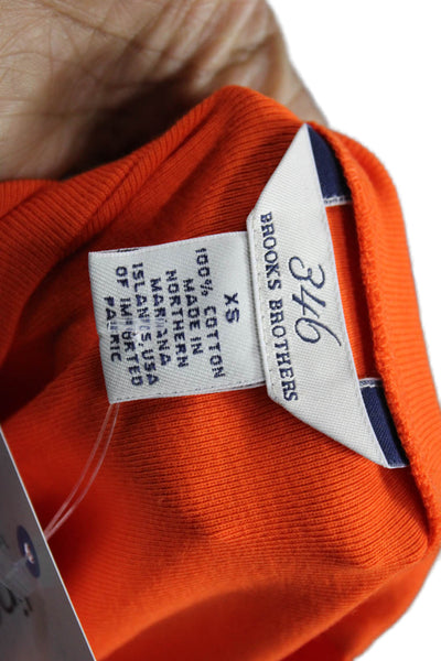 346 Brooks Brothers Unisex Basic Orange Cotton Crew Neck T-Shirt Size XS