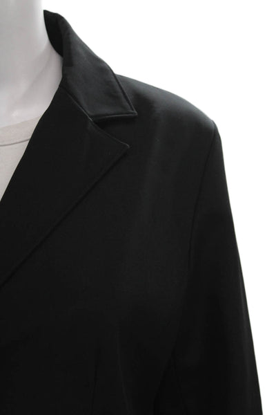 Andrew Marc Womens Black Blazer Button Polyester Long Sleeve Business Size S